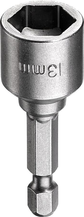 KWB Magnetische bitdop 13 mm Professioneel van TQ 60 staal (aandrijving: 1 4 inch EQ 6 3 zeskantschacht ISO 1173 voor buitenzeskantschroeven