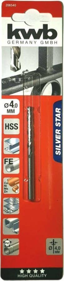 KWB Metaalboor Metaal-spiraalboor Type HSS 4mm