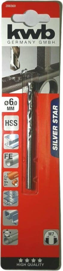 KWB Metaalboor Metaal-spiraalboor Type HSS 6mm
