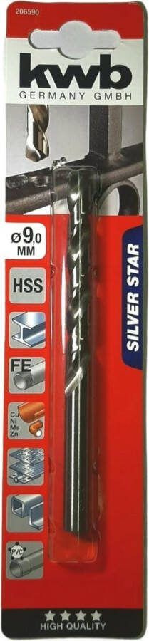 KWB Metaalboor Metaal-spiraalboor Type HSS 9mm