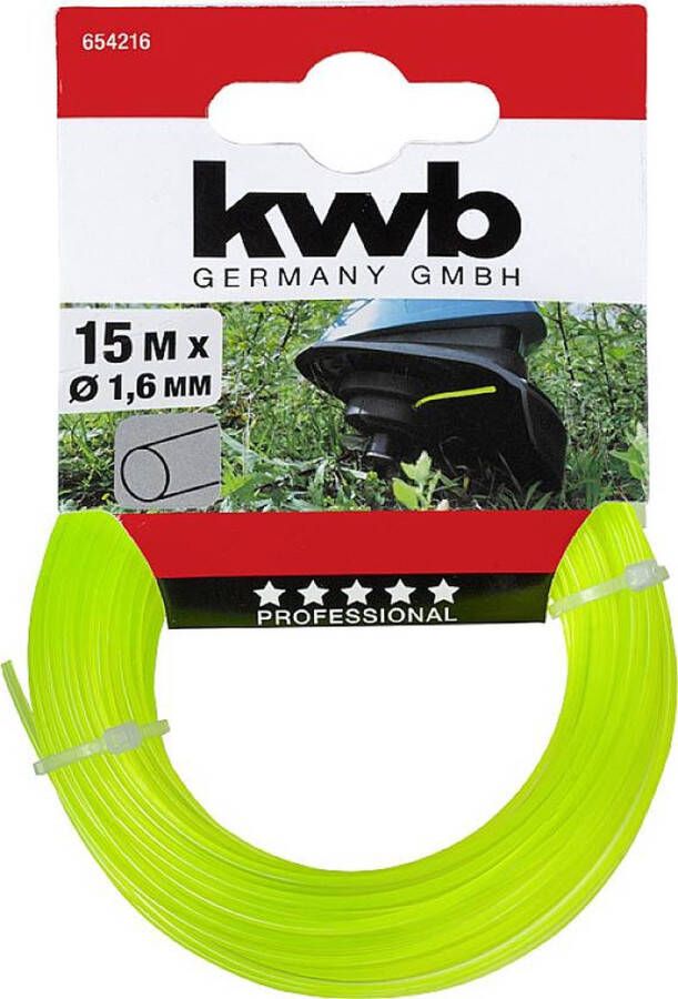 KWB Nylon draad voor grastrimmer Ø 1.6 mm 15 meter Geel