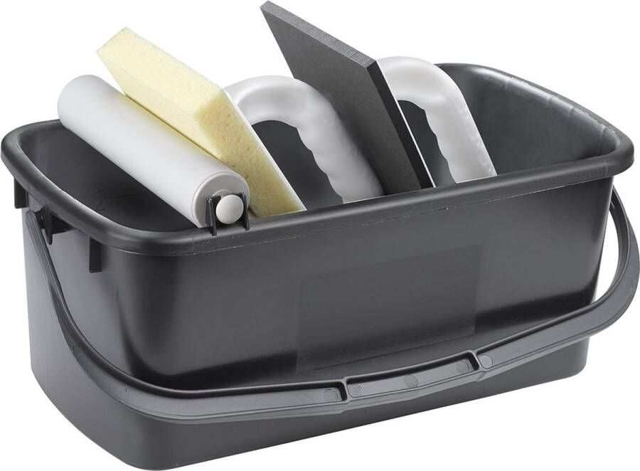 KWB professionele tegelwasset 3-delig 10 l wasemmer inclusief wisserrol 1x sponsplaat van celrubberkunststof 1x pleisterplaat met hydrosponspad Made in Germany