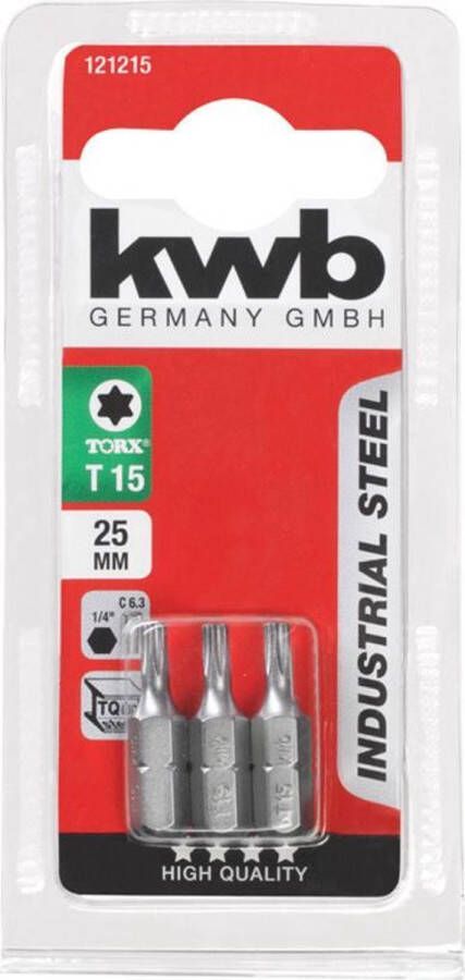 Kwb Schroefbits Torx 25mm 3 Stuks Torx 15