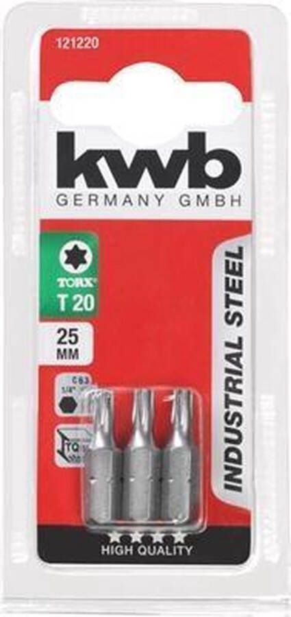 KWB Schroefbits Torx 25mm 3 stuks Torx 20