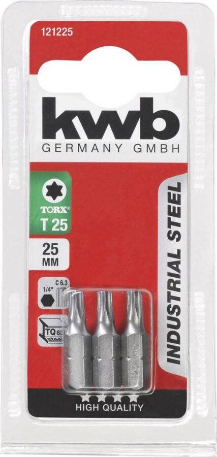 KWB Bit Torx 25 Mm Industrial Steel 3 Stuks
