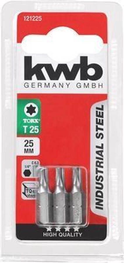 KWB Bit Torx 25 Mm Industrial Steel 3 Stuks