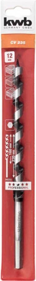 KWB slangenboor Ø 12 x 235 mm Centreerpunt Professional line Zeskantschacht 042212