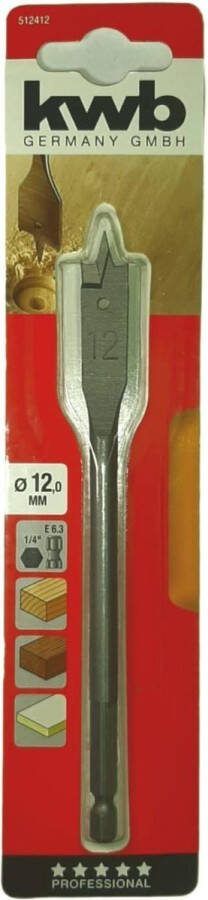 KWB Speedboor Lepelboor met voorsnij punten 12mm Profi