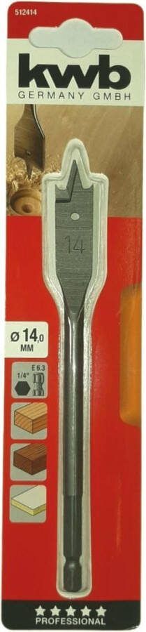 KWB Speedboor Lepelboor met voorsnij punten 14mm Profi
