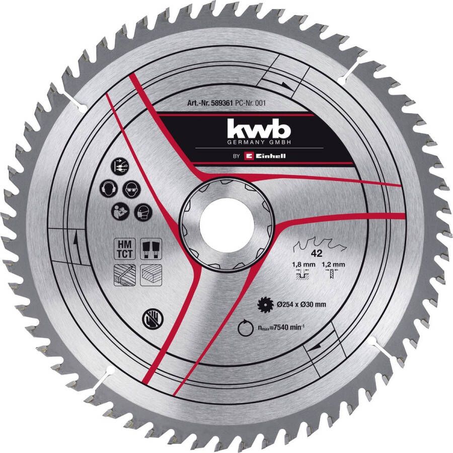 KWB Zaagblad 254x30x1 2mm 42 Tands