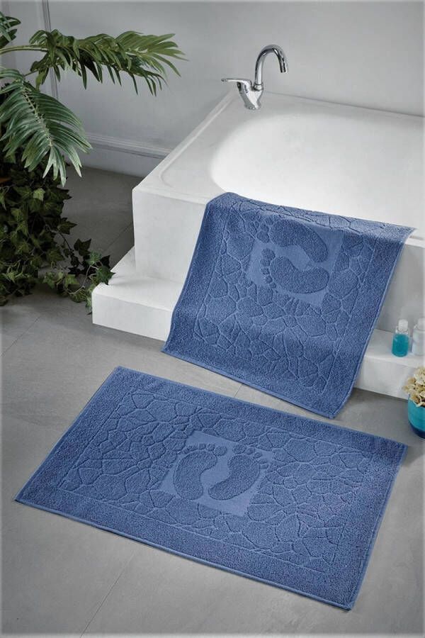 KY home and Bath 2 Voet handdoeken handdoek 100% katoen 50x70cm Blauw