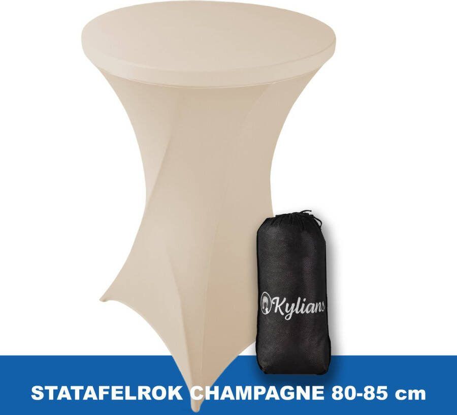 Kylians Statafelrok Champagne – ∅ 80-85 x 110 cm Statafelhoes met Draagtas Luxe Extra Dikke Stretch Sta Tafelrok voor Statafel – Kras- en Kreukvrije Hoes