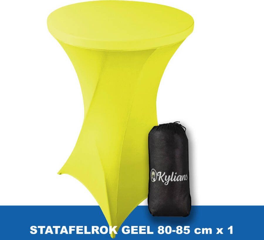 Kylians Statafelrok Geel – ∅ 80-85 x 110 cm Statafelhoes met Draagtas Luxe Extra Dikke Stretch Sta Tafelrok voor Statafel – Kras- en Kreukvrije Hoes
