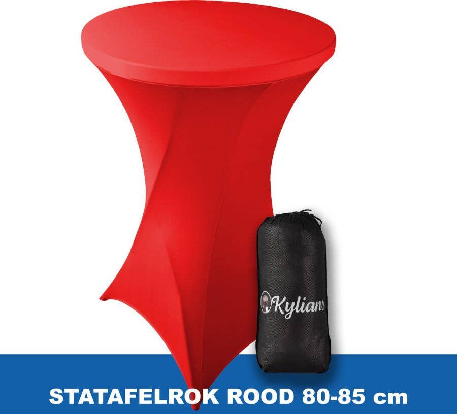 Kylians Statafelrok Rood – ∅ 80-85 x 110 cm Statafelhoes met Draagtas Luxe Extra Dikke Stretch Sta Tafelrok voor Statafel – Kras- en Kreukvrije Hoes