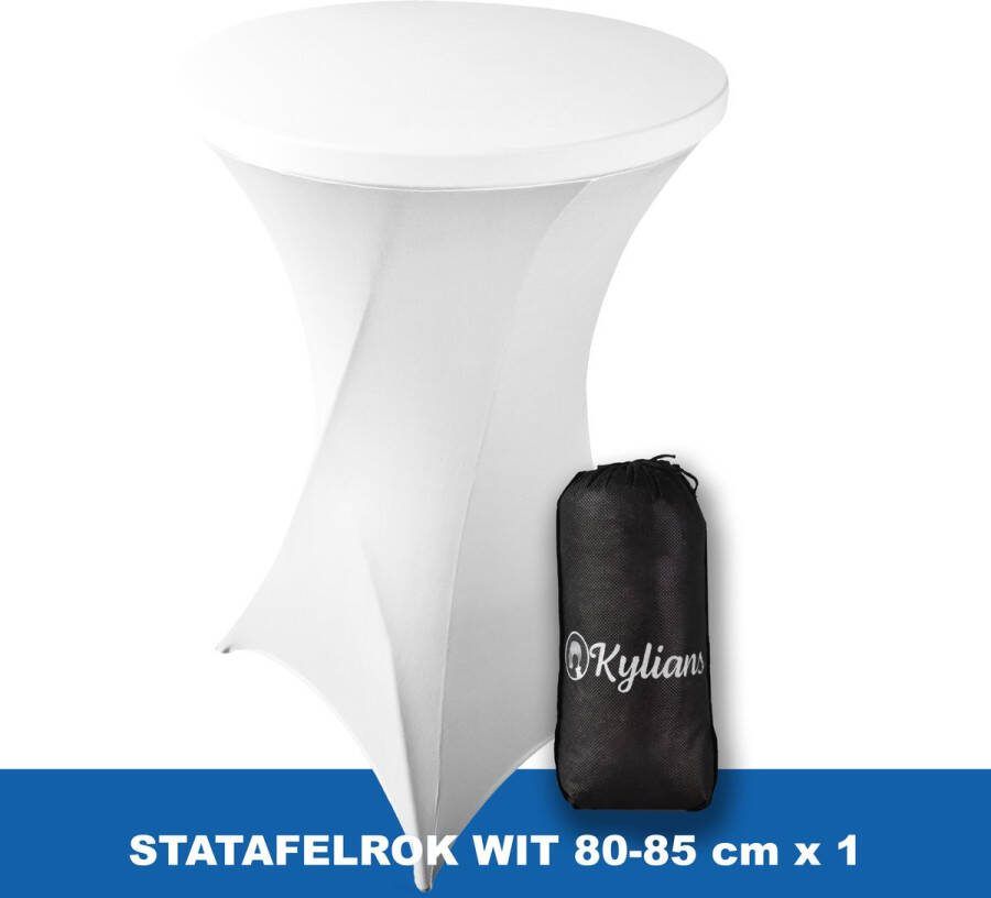 Kylians Statafelrok Wit – ∅ 80-85 x 110 cm Statafelhoes met Draagtas Luxe Extra Dikke Stretch Sta Tafelrok voor Statafel – Kras- en Kreukvrije Hoes