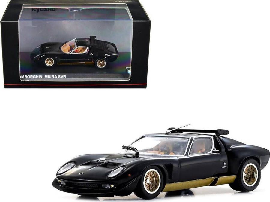 Kyosho Het 1:43 Diecast-model van de Lamborghini Miura SVR uit 1970 in zwart. De fabrikant van het schaalmodel is . Dit model is alleen online verkrijgbaar