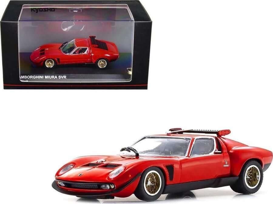 Kyosho Het 1:43 Diecast-model van de Lamborghini Miura SVR uit 1970 in rood. De fabrikant van het schaalmodel is . Dit model is alleen online verkrijgbaar