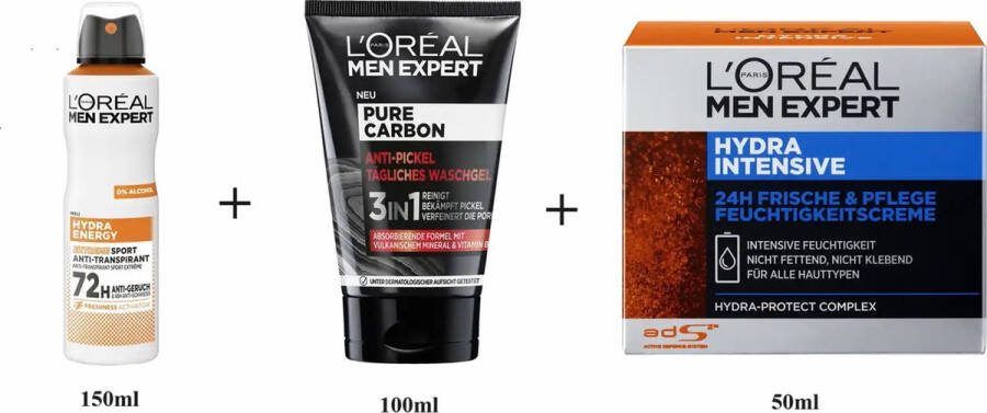 L Oréal Men Expert Set van L'Oreal men expert deo wasgel Gezichtscrème