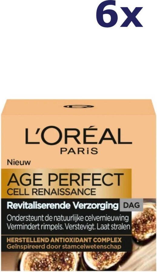 L Oréal Paris L'Oréal Paris Age Perfect Cell Renaissance Dagcrème 6x50ml Voordeelverpakking