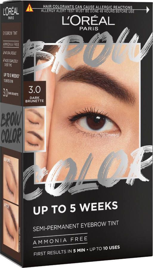 L Oréal Paris L'Oréal Paris Brow Color wenkbrauwverf getinte wenkbrauwen tot wel 5 weken* resultaten na 5 min. 3.0 Dark Brunette 30 ml