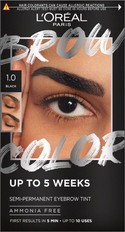 L Oréal Paris L'Oréal Paris Brow Color wenkbrauwverf getinte wenkbrauwen tot wel 5 weken* resultaten na 5 min. 1.0 Black 30 ml