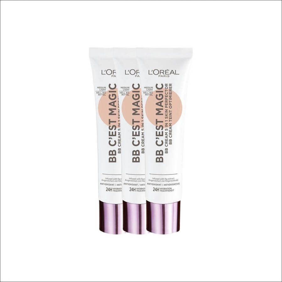 L Oréal Paris L'Oréal Paris C'est Magic BB Cream 02 Light 3 x 30 ml Voordeelverpakking