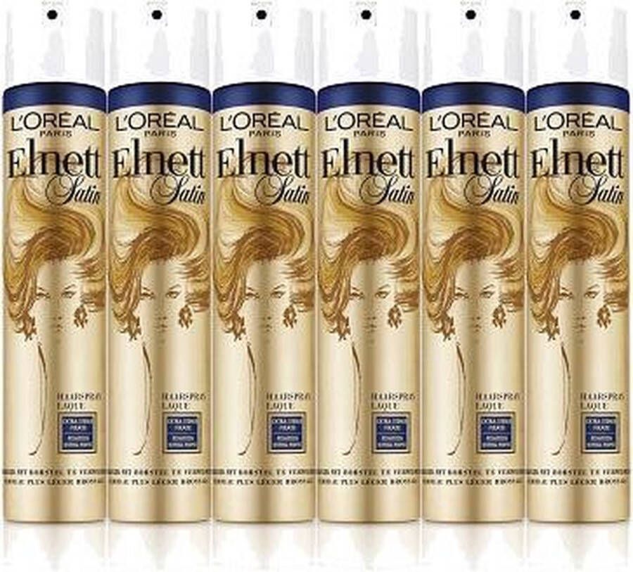 L Oréal Paris L'Oréal Paris Elnett Satin Extra Sterke Fixatie Haarlak haarspray 6x400ml Voordeelverpakking