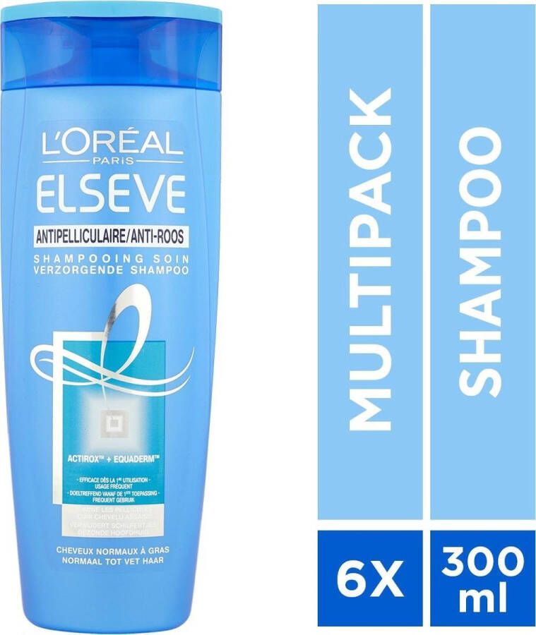 L Oréal Paris L'Oréal Paris Elvive Anti-Roos Shampoo 6 x 250 ml Voordeelverpakking