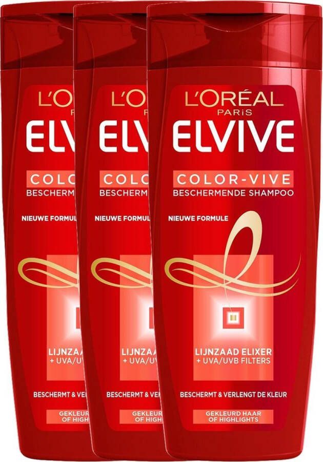 L Oréal Paris L'Oréal Paris Elvive Color Vive Shampoo 3 x 250 ml Voordeelverpakking