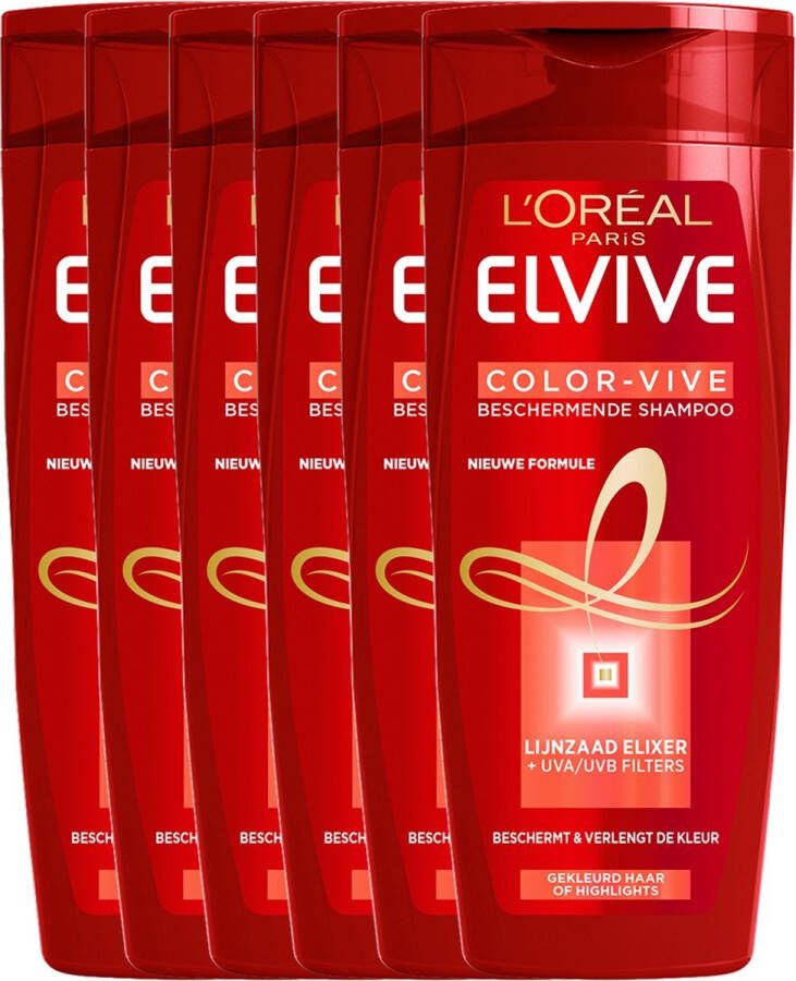 L Oréal Paris L'Oréal Paris Elvive Color Vive Shampoo 6 x 400 ml Gekleurd Haar Voordeelverpakking