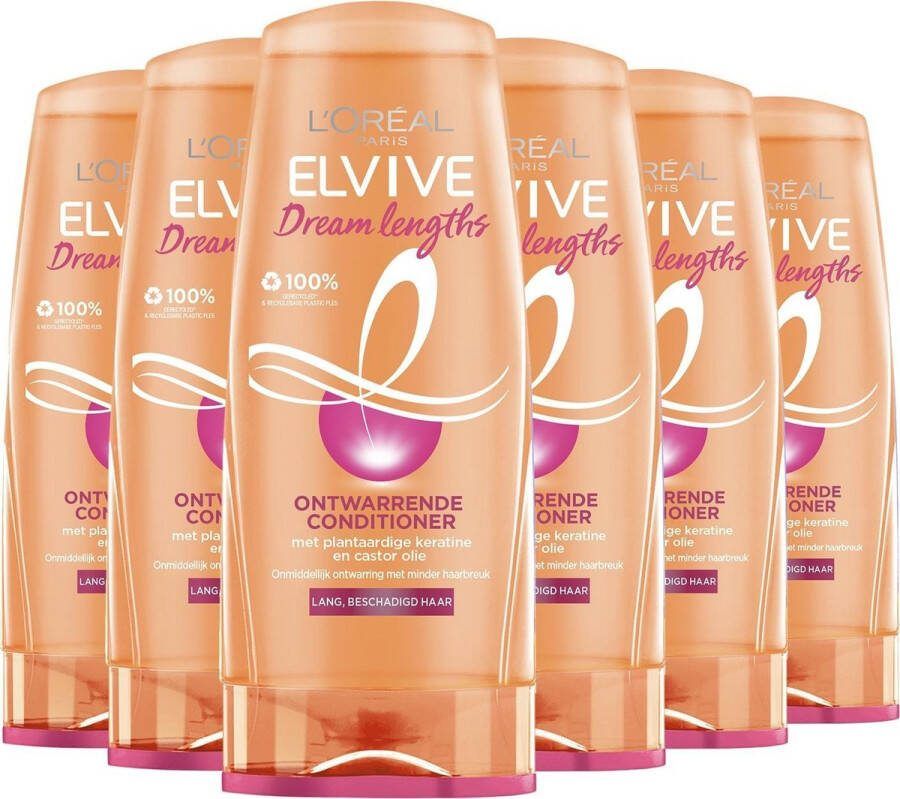 L Oréal Paris L'Oréal Paris Elvive Dream Lengths Herstellende Conditioner Voordeelverpakking Lang Beschadigd Haar 6 x 200ml