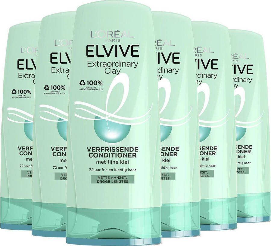L Oréal Paris Elvive Extraordinary Clay Conditioner Voordeelverpakking 6 x 200ml