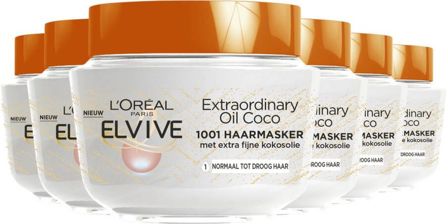 L Oréal Paris L'Oréal Paris Elvive Extraordinary Oil Haarmasker 6 x 300 ml Voordeelverpakking