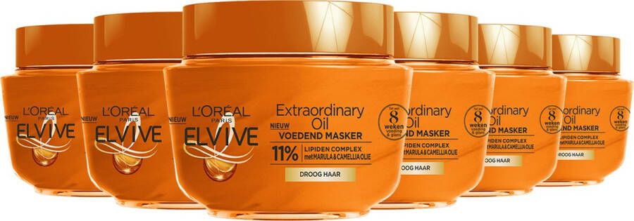 L Oréal Paris L'Oréal Paris Elvive Extraordinary Oil Haarmasker 6 x 300 ml Voordeelverpakking