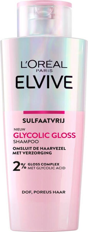 L Oréal Paris L'Oréal Paris Elvive Glycolic Gloss Shampoo voor dof poreus haar met glycolic acid voor glanzend haar 200 ml