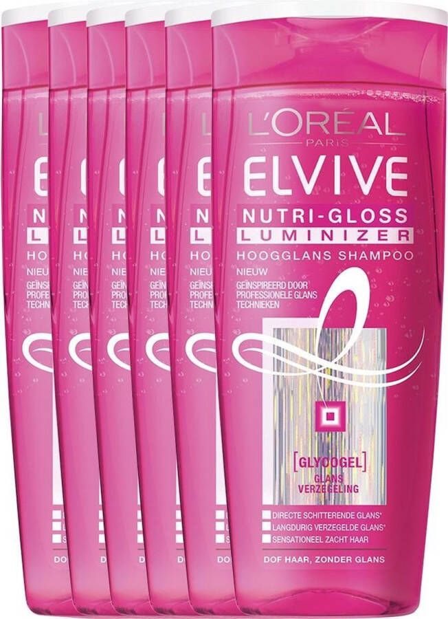 L Oréal Paris L'Oréal Paris Elvive Nutri-Gloss Luminizer Shampoo 6 x 250 ml Voordeelverpakking