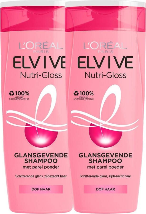 L Oréal Paris L'Oréal Paris Elvive Nutri Gloss Shampoo 2 stuks Voordeelverpakking 250 ml