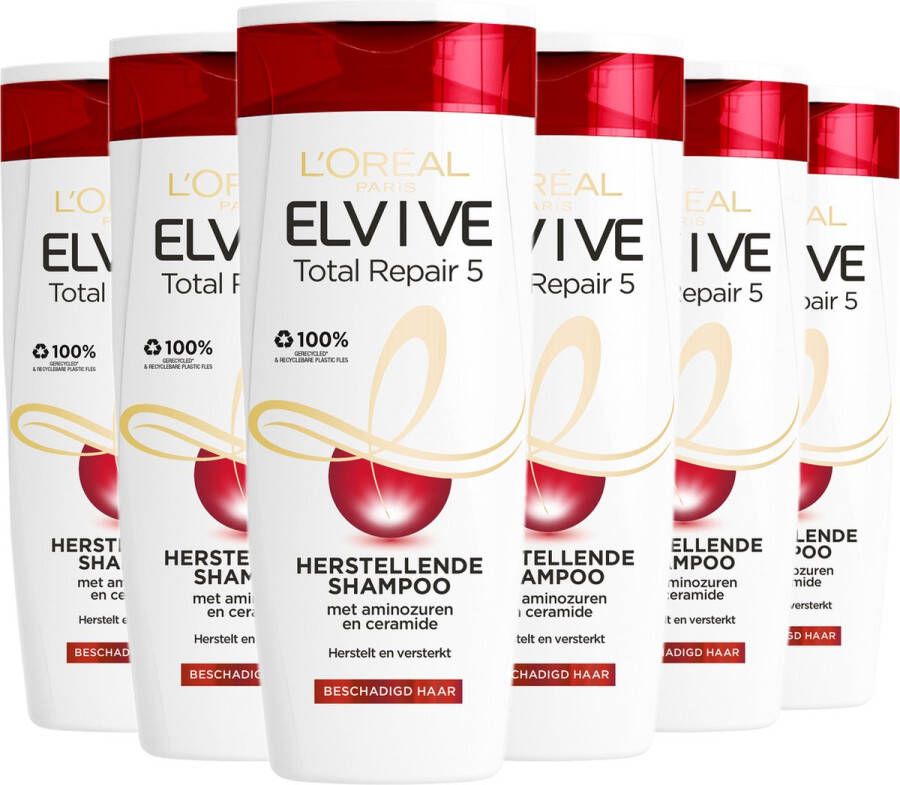 L Oréal Paris L'Oréal Paris Elvive Total Repair 5 Shampoo 250ml Beschadigd haar 6x