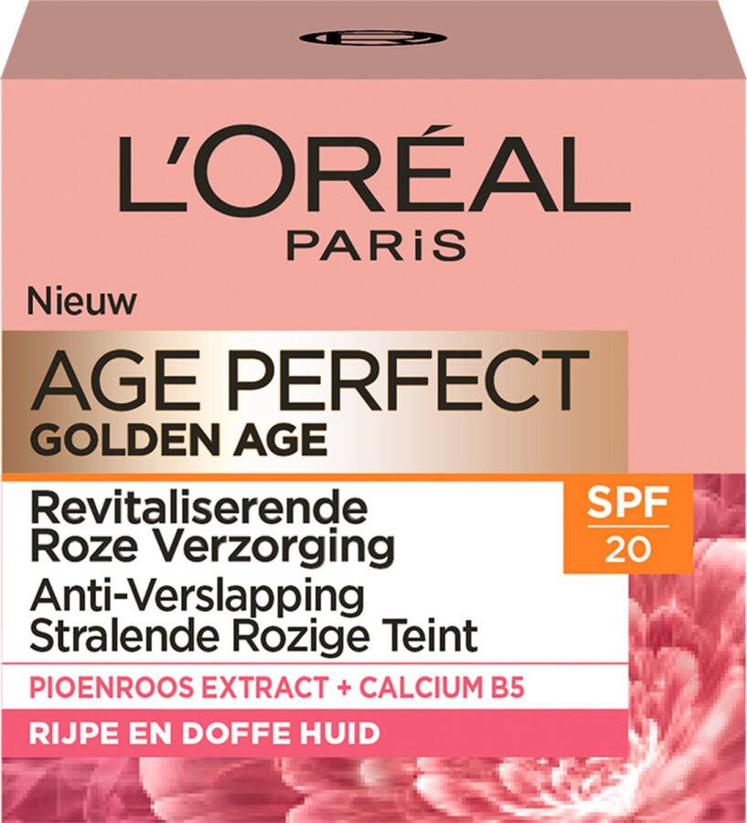 L Oréal Paris L'Oréal Paris Golden Age Perfect Versterkende Dagcrème met SPF 20 50 ml Voor de Rijpe en Doffe Huid