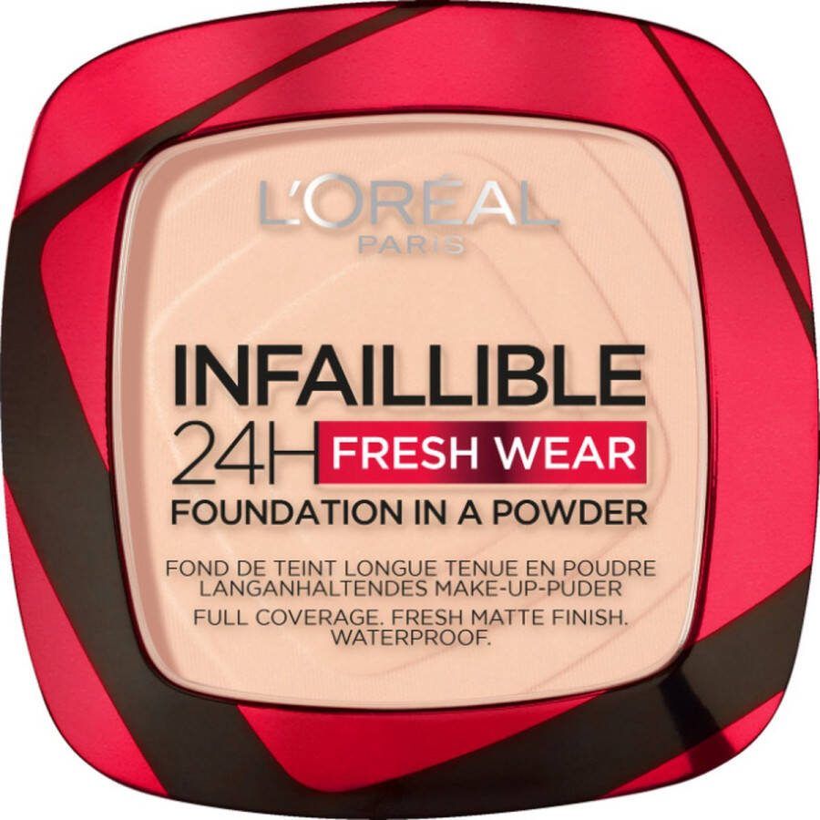 L Oréal Paris Infaillible 24h Fresh Wear Foundation in a Powder poeder foundation en poeder in één 24 uur lang een natuurlijke egale en matte finish geeft niet af 180 Rose Sand 9 gr
