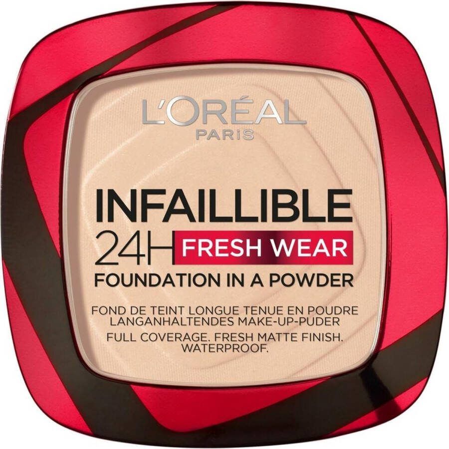 L Oréal Paris Infaillible 24h Fresh Wear Foundation in a Powder poeder foundation en poeder in één 24 uur lang een natuurlijke egale en matte finish geeft niet af 20 Ivory 9 gr