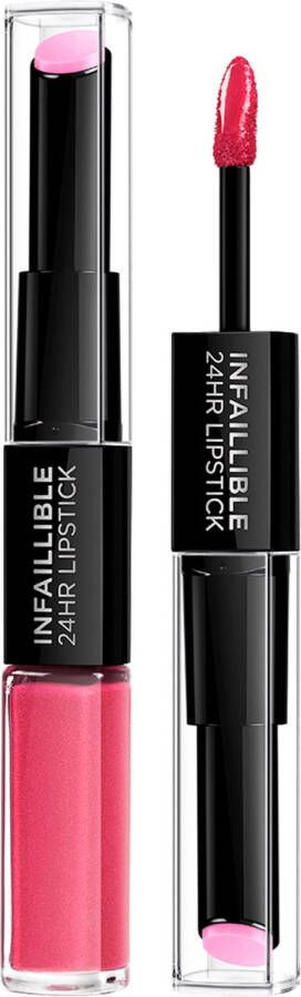 L Oréal Paris L'Oréal Paris Infaillible 24H Lipstick Langhoudende 2-staps Lipstick met Vitamine E 214 Raspberry For Life Pruim- 5.7ml