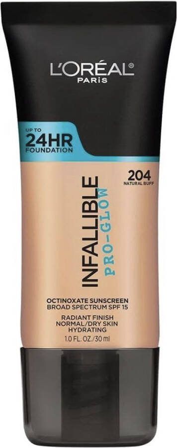 L Oréal Paris L'Oréal Paris Infallible Pro Glow Longwear Foundation 204 Natural Buff blijft to 24 uur zitten 30 ml