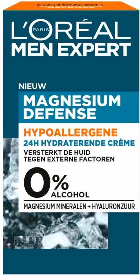 L Oréal Paris Men Expert L'Oréal Paris Men Expert Magnesium Defence Hypoallergene 24h hydraterende Dagcrème 50ml Gevoelige huid