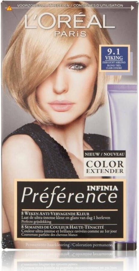 L Oréal Paris L'Oréal Paris Préférence Haarverf 9.1 Zeer Licht Asblond Color extender