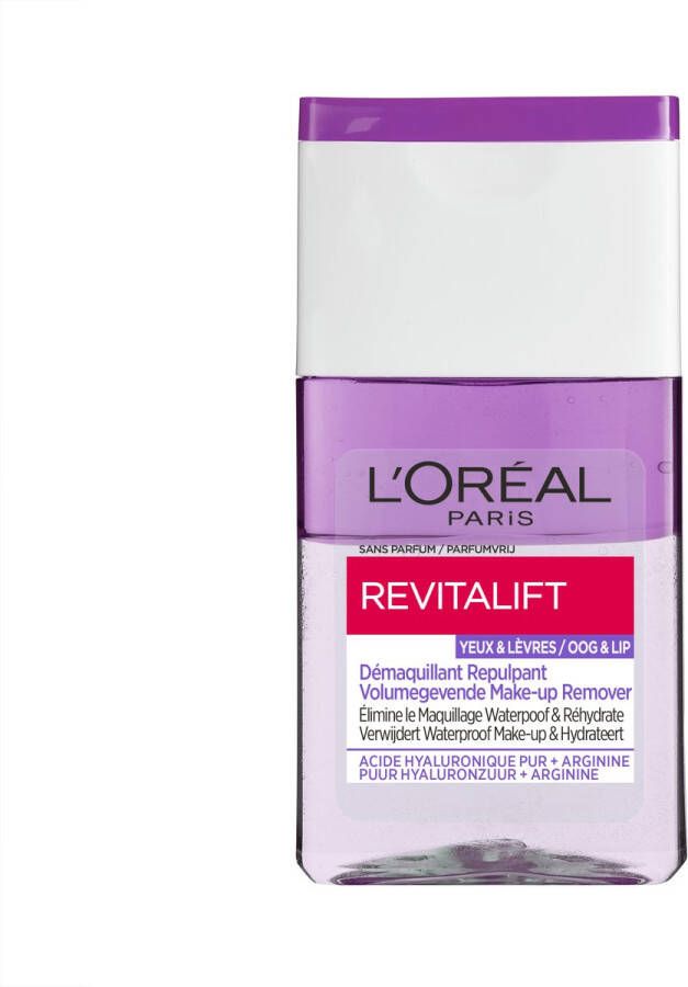 L Oréal Paris L'Oréal Paris Revitalift Volumegevende Make-up Remover Oog & Lip met Hyaluronzuur en Arginine 125ml