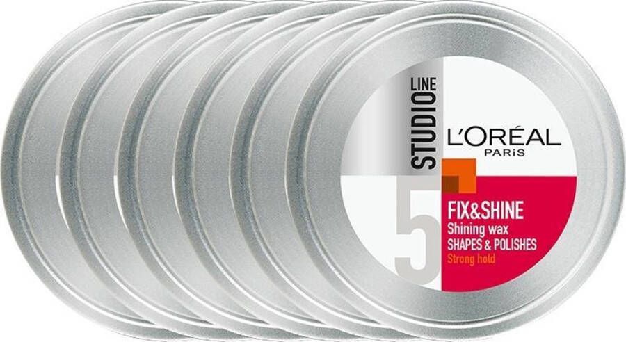 L Oréal Paris L'Oréal Paris Studio Line Essentials Fix & Shine Shining Wax 6 x 75 ml Wax Voordeelverpakking