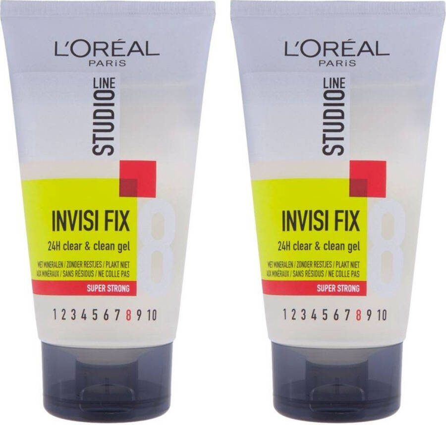 L Oréal Paris L'Oréal Paris Studio Line Invisi Fix 24H Clear & Clean Gel Super Strong Multipack 2 x 150 ml