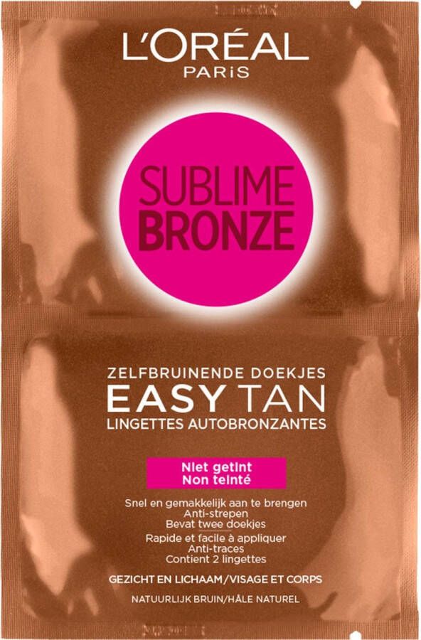 L Oréal Paris Sublime Bronze Duo Zelfbruinende Doekjes lichaam en gezichtsbruiner Zelfbruiner