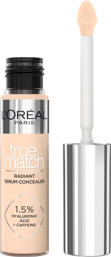 L Oréal Paris L'Oréal Paris True Match Radiant Serum Concealer Geschikt voor de gevoelige huid Verrijkt met 1 5% hyaluronzuur en cafeïne voor hydratatie en verfrissing Medium dekking Stralende finish Verzorgt als een oogserum 3R 11 ml